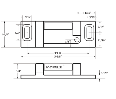 Cal-Royal 945 ADA Roller Strike for A2200 and A9800 Rim Exit Device
