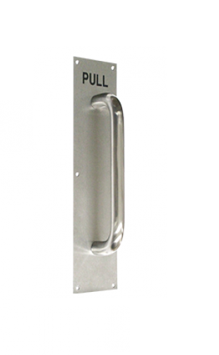 Cal-Royal PULL1000 Stainless Steel Pull Plate With 3/4" "Pull" Engraved In Black Color