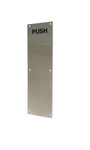 Cal-Royal PUSH Stainless Steel Push Plate With 3/4" "Push" Engraved In Black Color