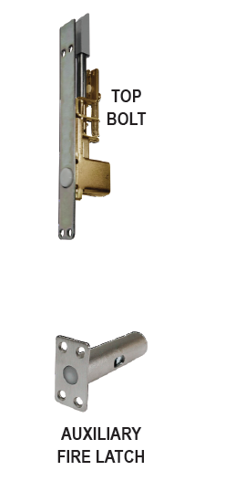 Cal-Royal AUXSLAFLW4 Wood Door Self-Latching Flush Bolt W/ Auxiliary Fire Latch
