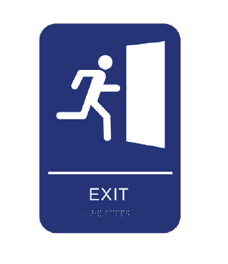 Cal-Royal CAEXT69 Exit, With Braille, Text