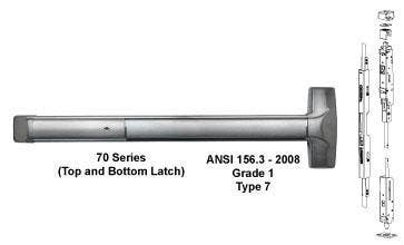 Detex ADVANTEX 70 Series Concealed Vertical Rod Exit Device ( For Wood Door )