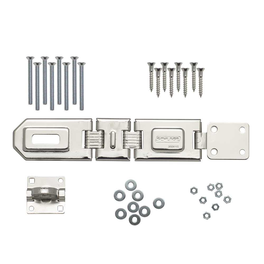Schlage 855118 Flexible Double-Hinge Steel Security Hasp