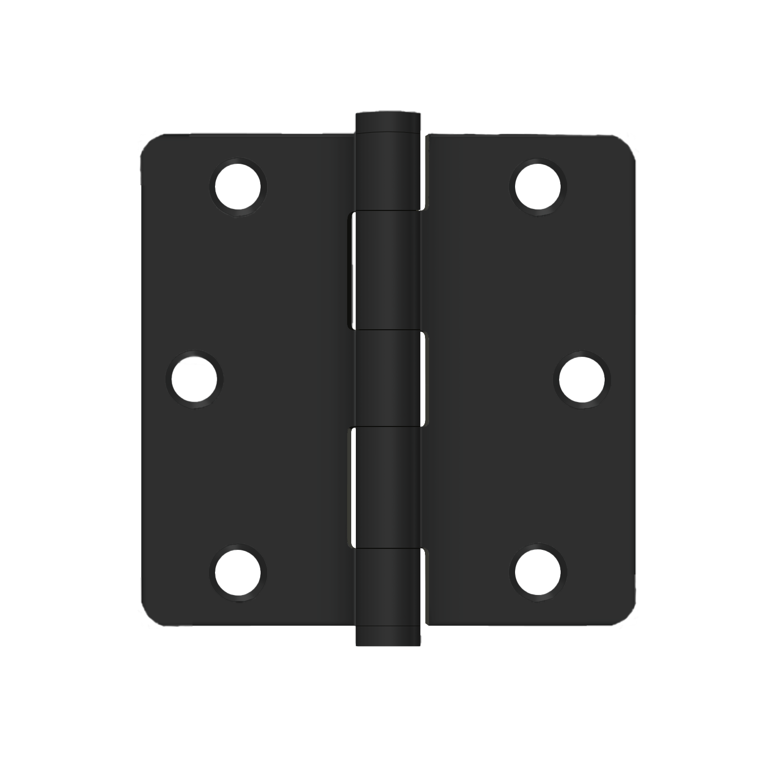 Deltana SS35R41B 3.5" X 3.5" X 1/4" Radius Hinge, Finish-Paint Black, Pair