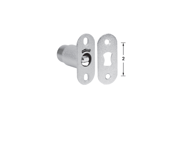 CompX C8042-26D National, Push Lock for Sliding, Bypass Wood Cabinet Door, Dull Chrome, Cylinder Length - 7/8"