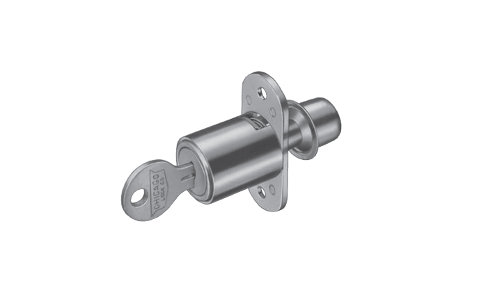 CompX C1770 Chicago, Push Lock For Sliding, Bypass Wood Cabinet Door, Cylinder Length - 1-1/32"
