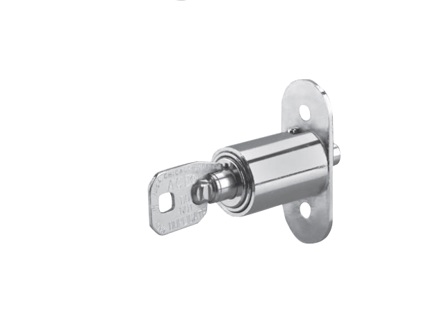 Compx C5170 Chicago, ACE II Wood Cabinet Sliding Door Lock, Bright Chrome