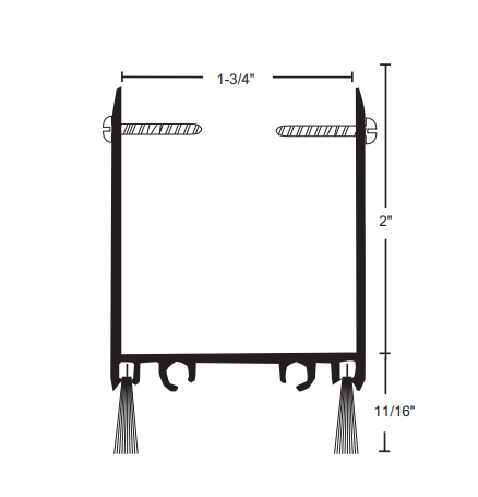 NGP 92WH Extended Door Shoe w/ Nylon Brush Insert