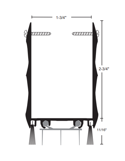 NGP 99TWH Extended Door Shoe w/ Nylon Brush & Thermoplastic Inserts