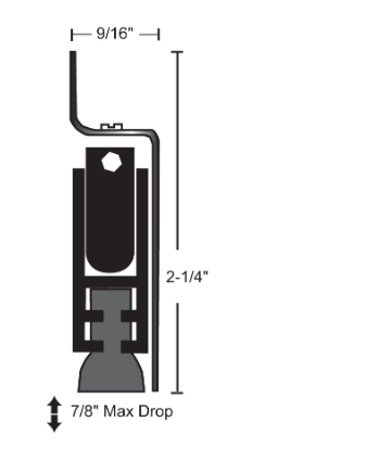 NGP 221NSS Stainless Steel Automatic Door Bottom Neoprene Seal