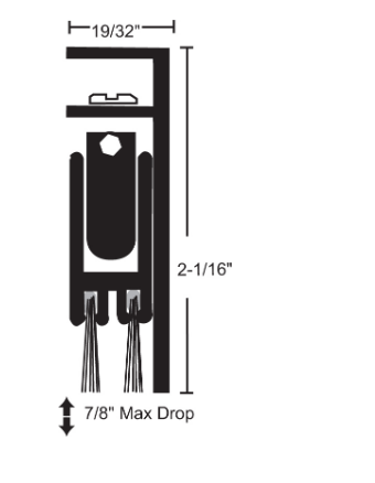 NGP 310WH Automatic Door Bottom w/ Nylon Brush Seal