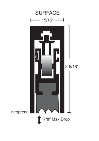 NGP 421N Neoprene Heavy Duty Surface Automatic Door Bottom