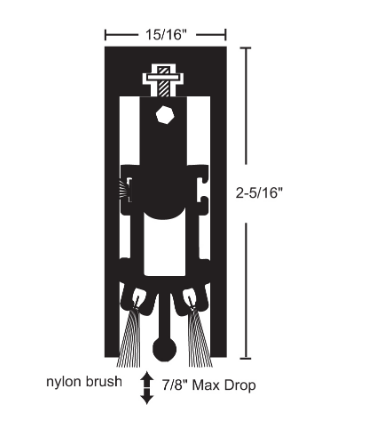NGP 680 Nylon Brush Heavy Duty Surface Automatic Door Bottom