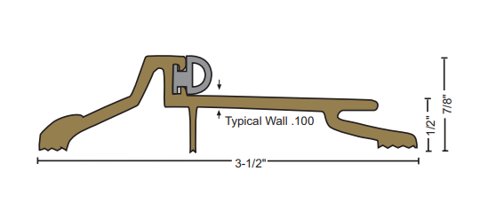 NGP 895BR Architectural Bronze Interlocking Threshold, 7/8" x 3-1/2"