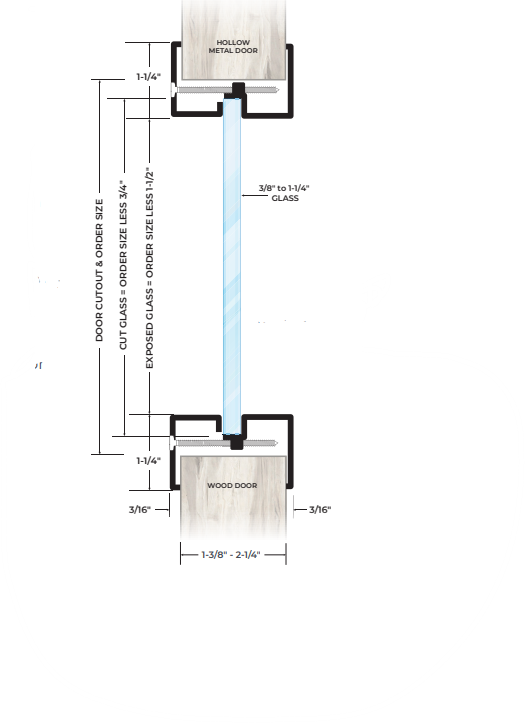NGP L-GLF100-SP Self-Attaching Lite Kit for Variable Door & Glass Thicknesses