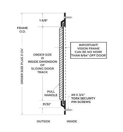 NGP SSD-316SS Stainless Steel Security Sliding Door for Vision Lite Kit