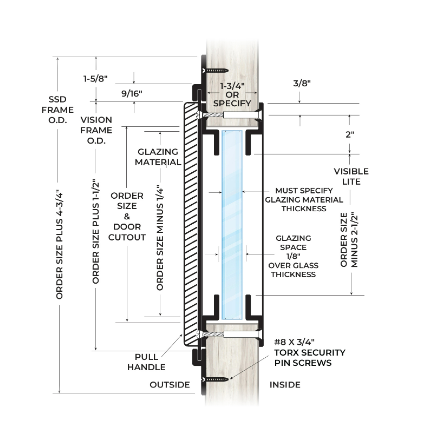 NGP SG-10-SSD-316SS Thru-Bolted Security Lite Kit w/ Security Sliding Door
