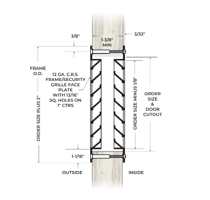 NGP PLSL-316SS Stainless Steel Inverted Split Y Security Door Louver
