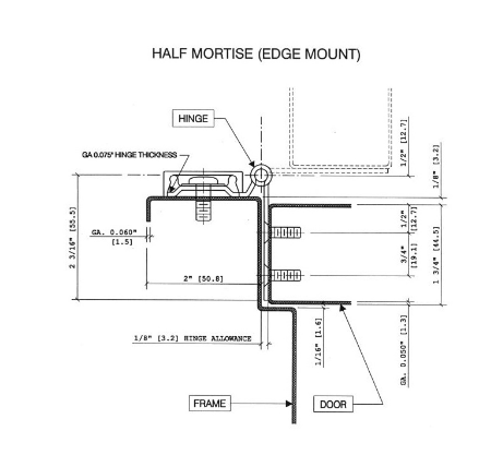 NGP SS304 Stainless Steel Continuous Hinge Half Mortise, for 1-3/4" Door