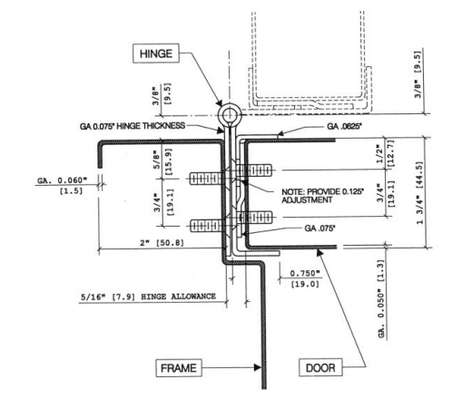 NGP SS305 Stainless Steel Continuous Hinge Full Wrap Edge Guard, Concealed for 1-3/4" Doors