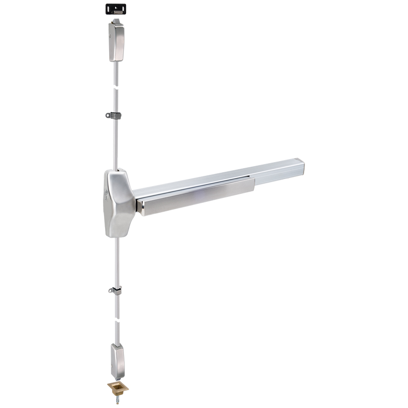 TownSteel ED1200 Heavy Duty Grade 1 Surface Vertical Rod Exit Device, Satin Stainless