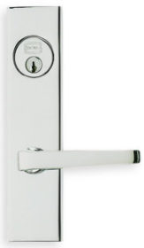 Omnia 64036 Modern Narrow Backset Lever Lockset - Solid Brass