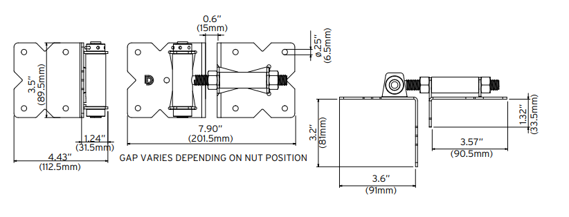 D&D DDS2HSNA Stainless Steel V-Notch (S-N) Self-Closing, Tension Adjustable, Regular Hinge (Pair)