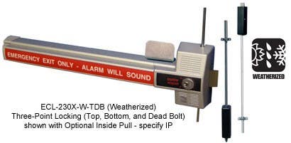 Detex ECL-230X-TDB Alarmed Dead Bolt Panic Hardware 3 Point Lock