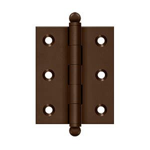 Deltana CH2520U10BR 2-1/2" x 2" Cabinet Hinge, Solid Brass, Pair, US10BR Distressed Finish