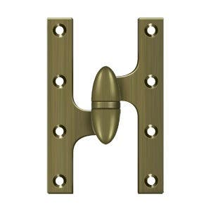 Deltana OK6038B 6"x 3-7/8" Olive Knuckle Hinge, Ball Bearing, Solid Brass