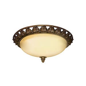 Deltana GL008-12ATK Resin Flush Ceiling Lamp, 15-1/8" x 5-3/4"