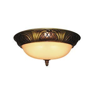 Deltana GL11001-12ATK Resin Flush Ceiling Lamp, 15-1/2" x 6-1/8"