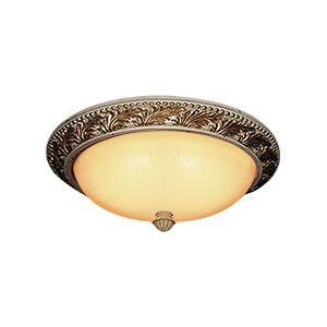 Deltana GL619-12AB Resin Flush Ceiling Lamp, 15-1/2" x 6-1/8"