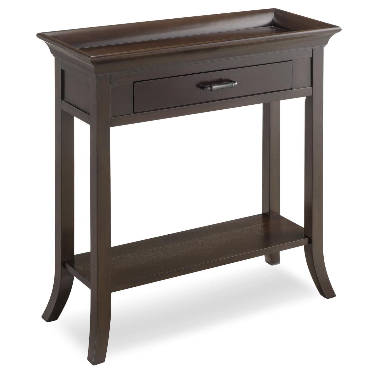 Design House 10127-GR Traditional Tray Edge 1-Drawer Console Table In Smoke Gray