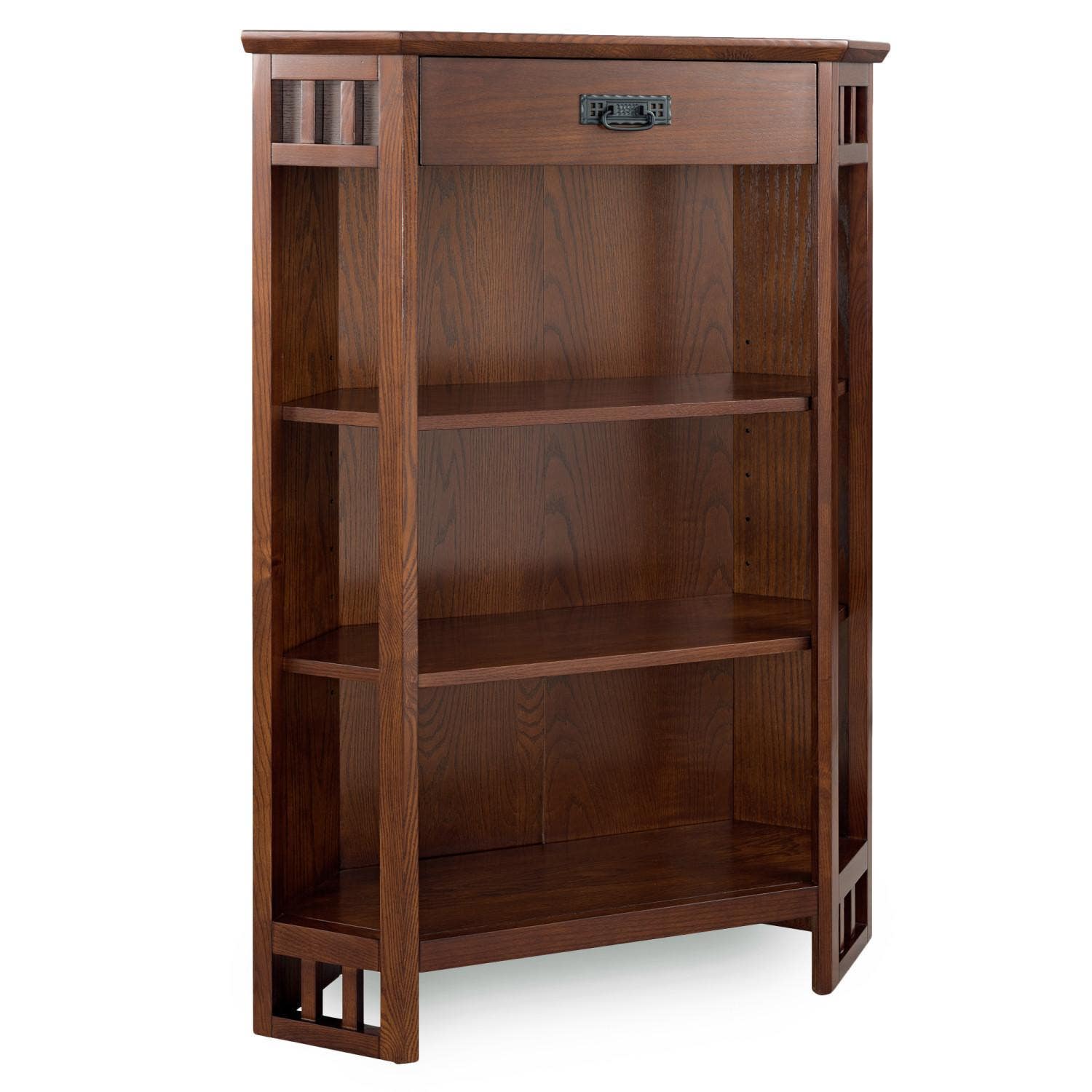Design House 82263 1-Drawer Mission Corner Bookshlef In Mission Oak