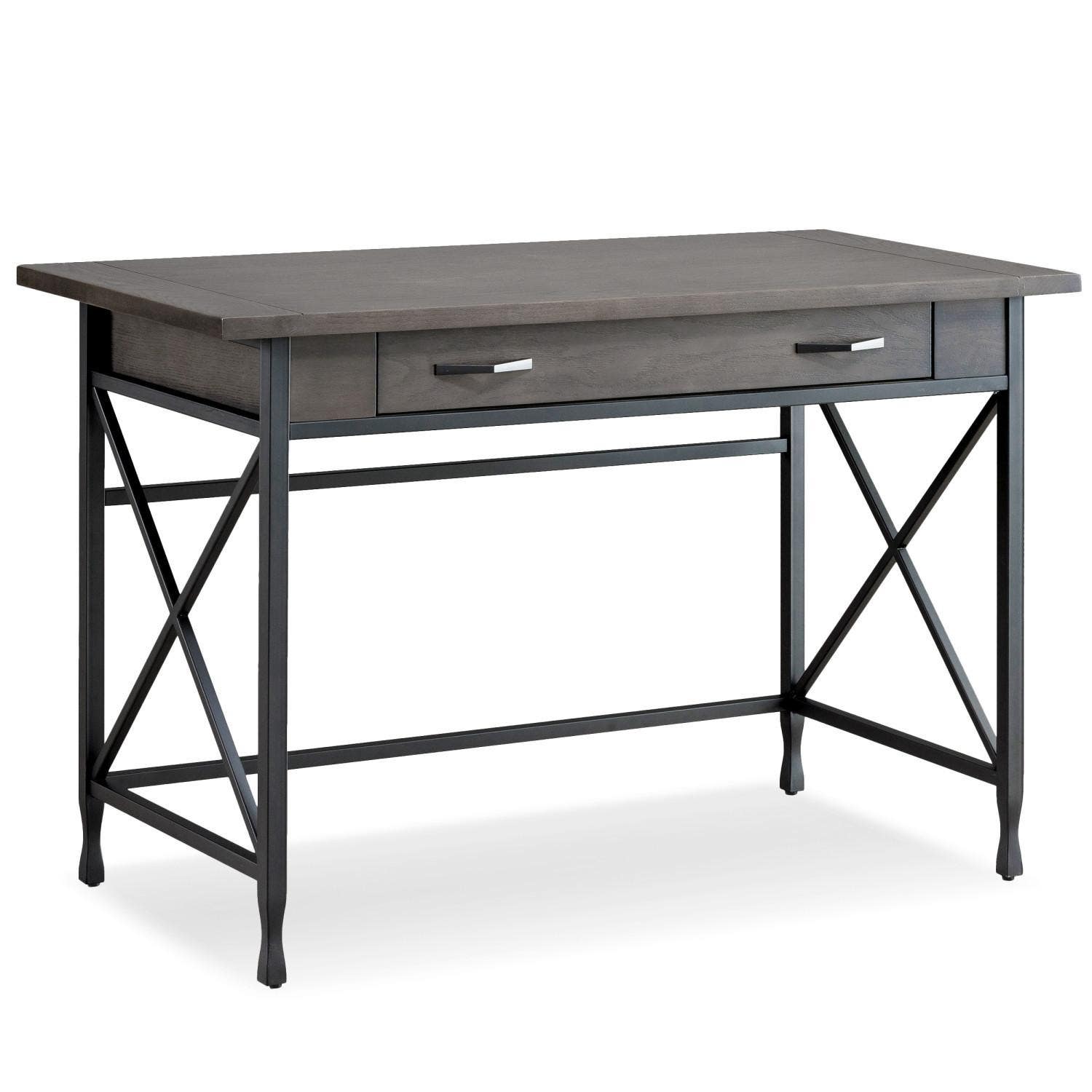 Design House 23400 Chisel & Forge Desk w/ Drawer In Smoke Gray/Matte Black