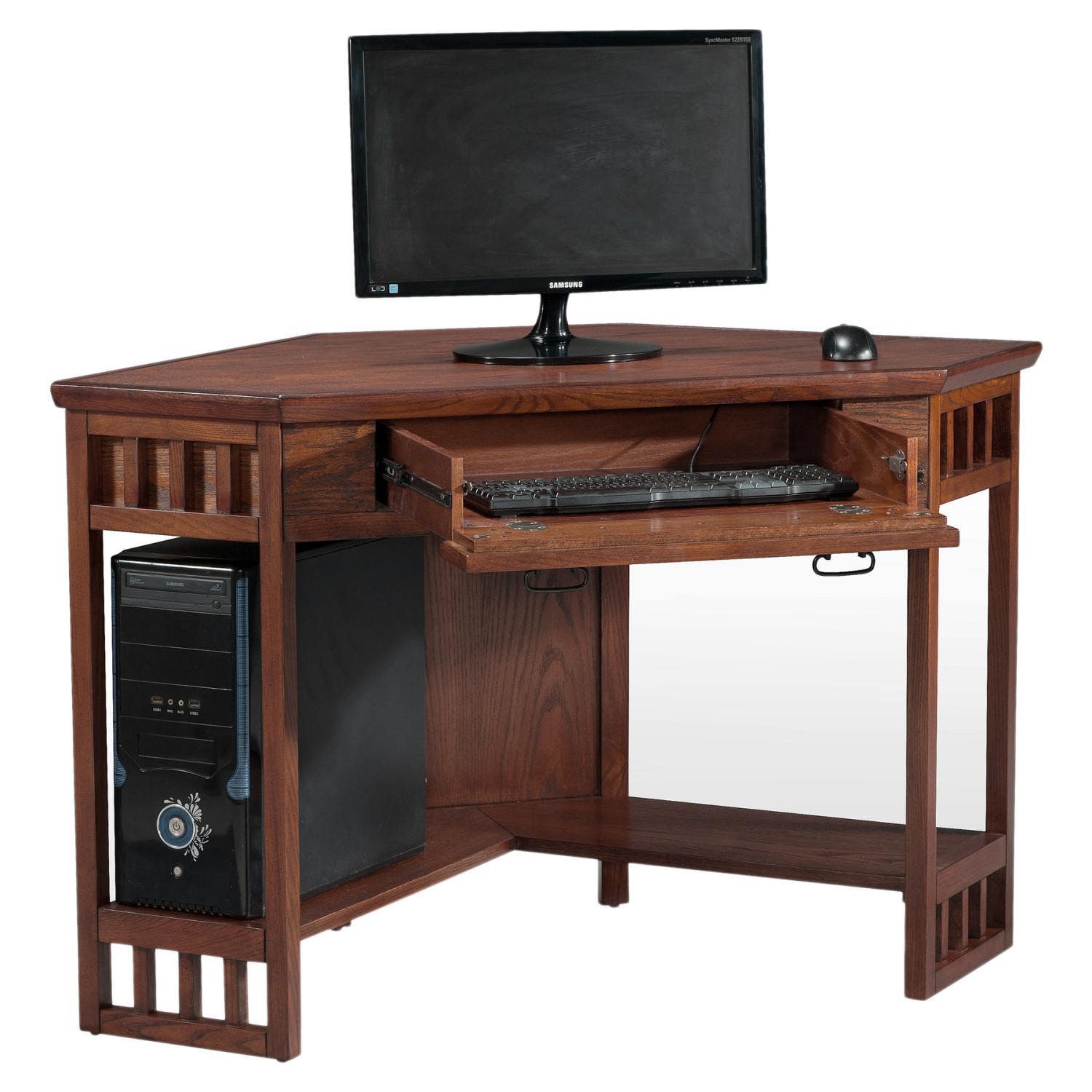 Design House 82430 Corner Desk w/ Drawer In Mission Oak