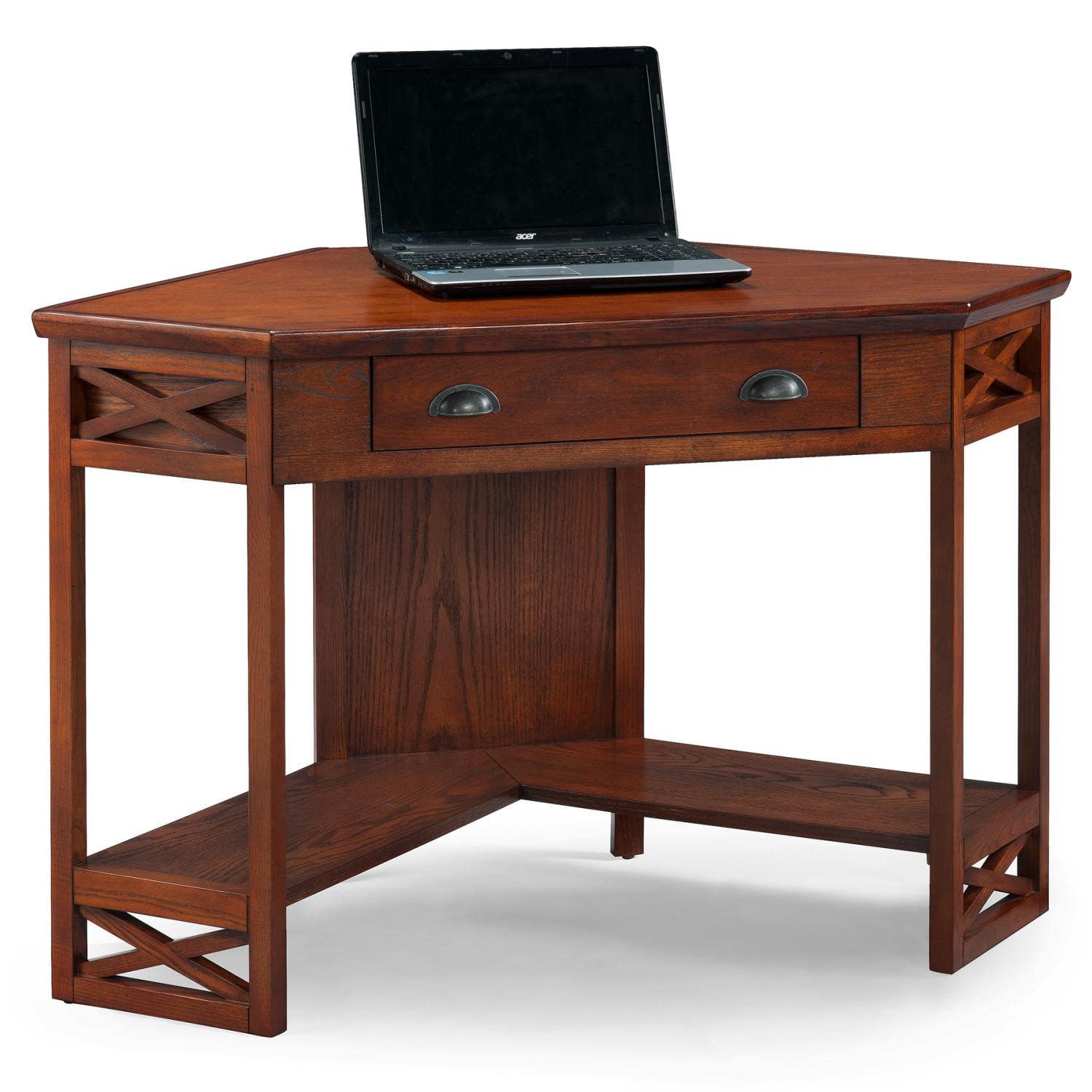 Design House 82431 Corner Computer Desk w/ Drawer In Oak