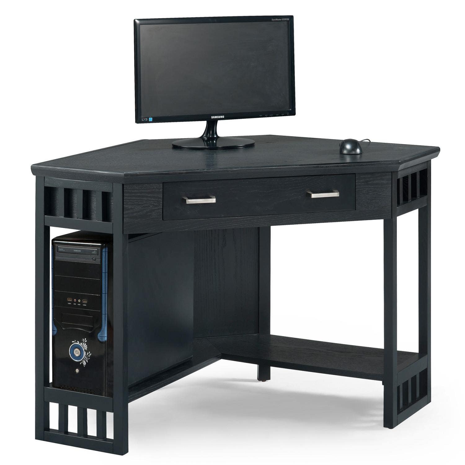Design House 83430 Corner Computer Desk w/ Drawer In Black