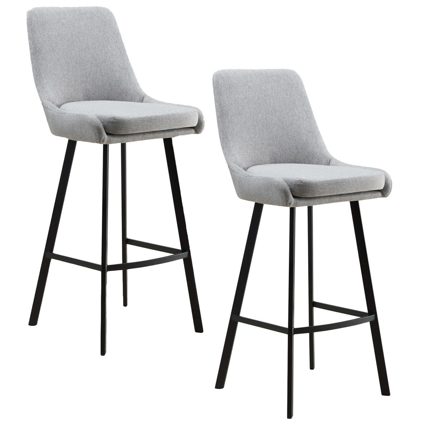 Design House 10145-BLGL Barrelback Bar Stool In Gray & Black, Set Of 2