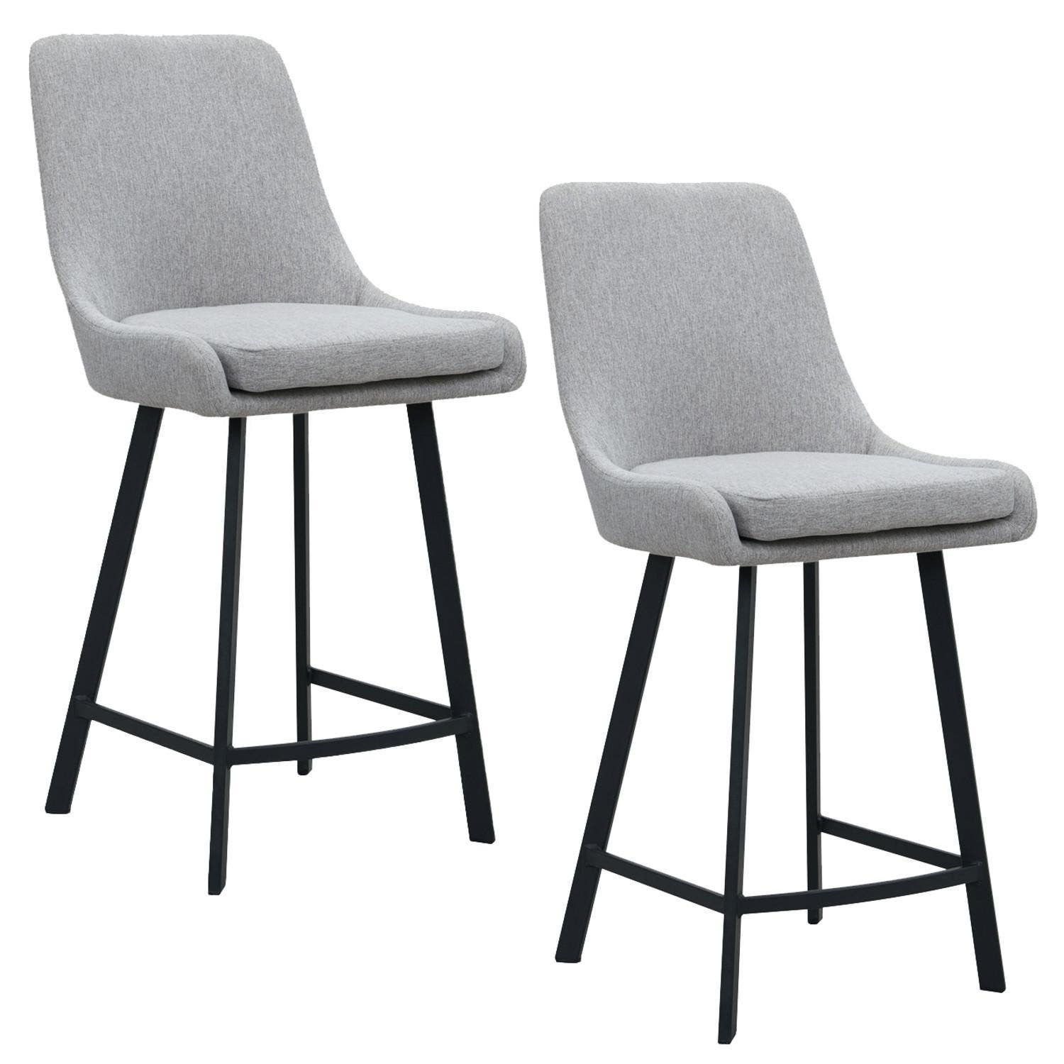 Design House 10144-BLGL Barrelback Counter Stool In Gray & Black, Set Of 2