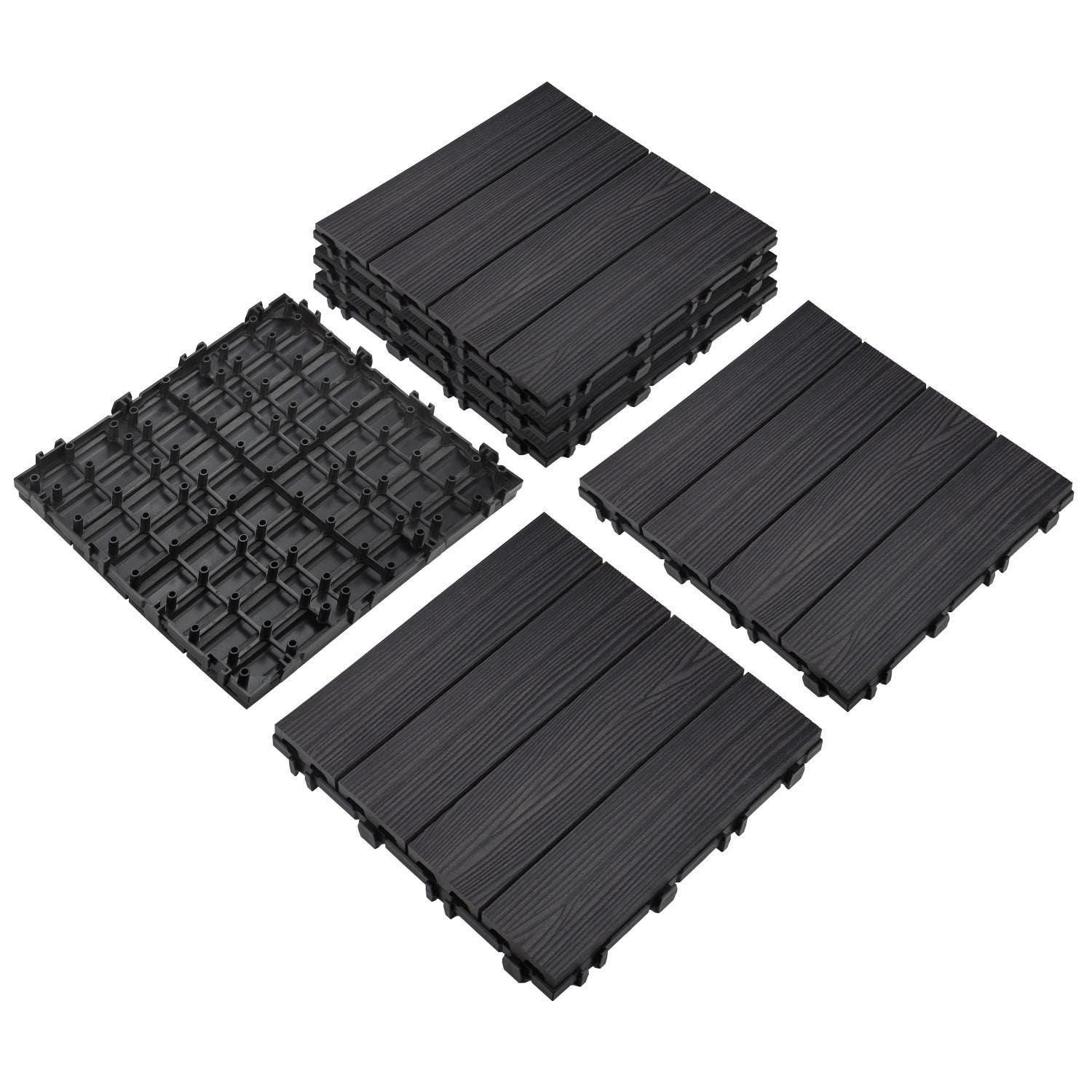 Design House 844548/530 Square Deck Tiles, Pack Of 6