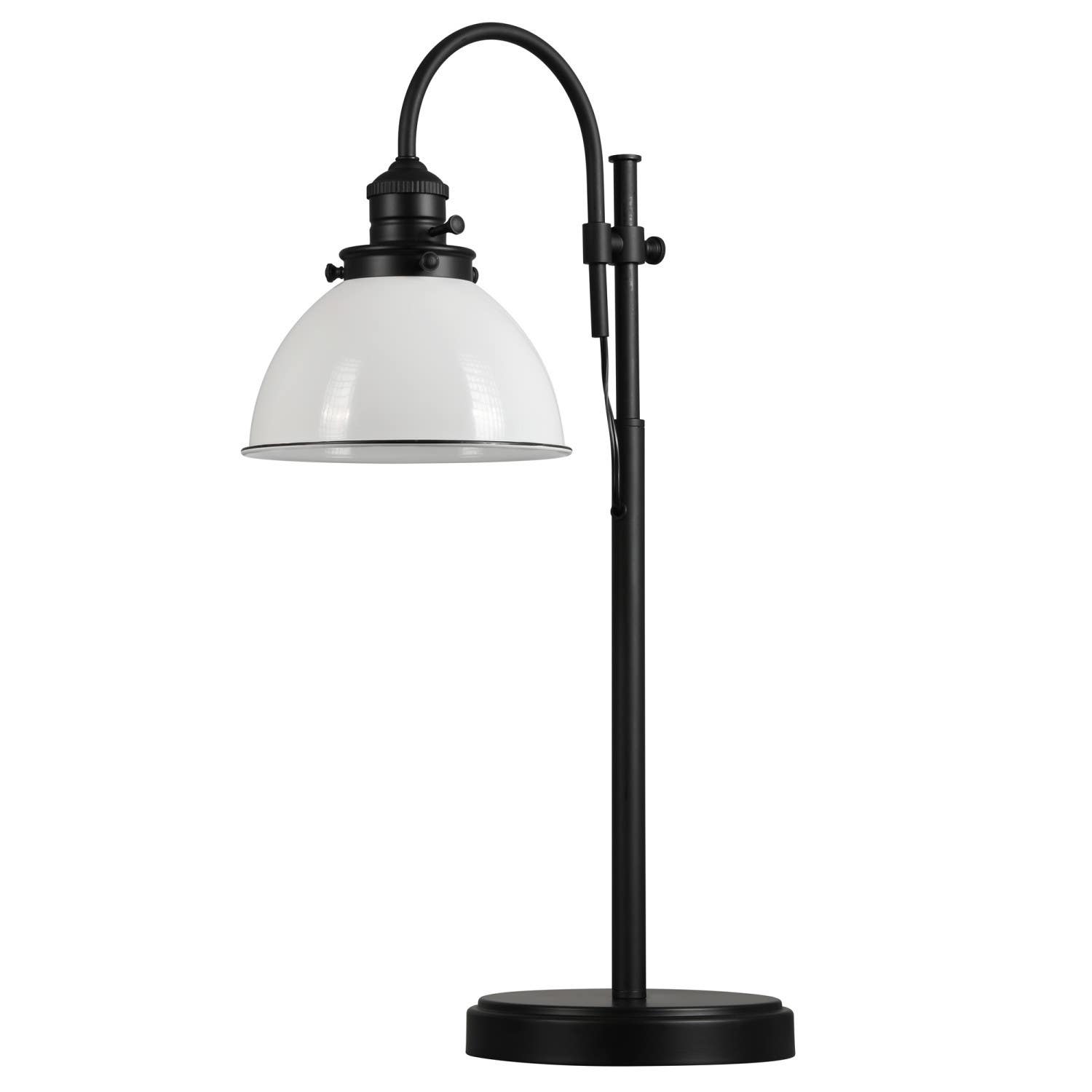 Design House 589119-BLK Savannah Table Lamp In Matte Black Trim & White Shade