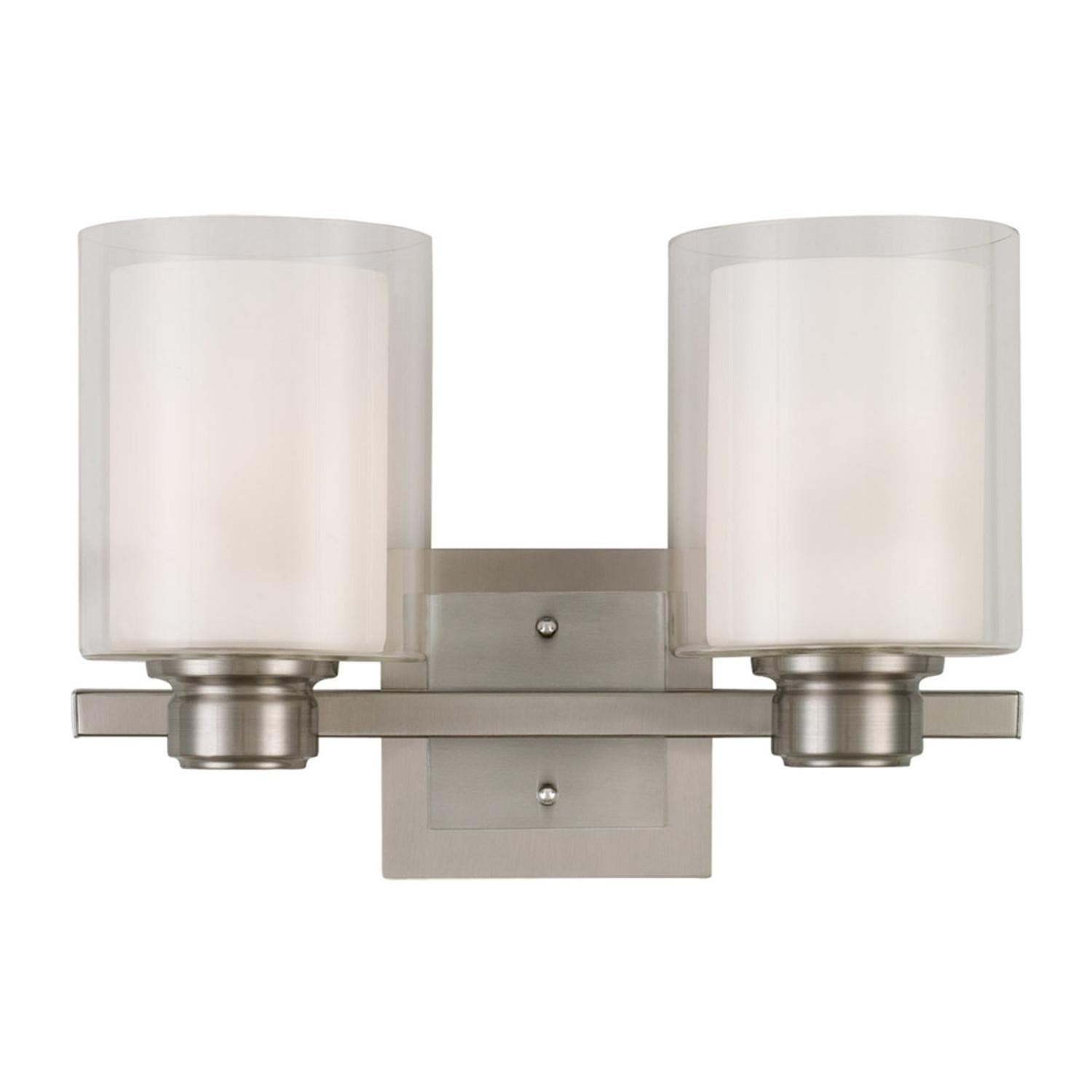 Design House 556142 Oslo 2-Light Wall Light In Satin Nickel