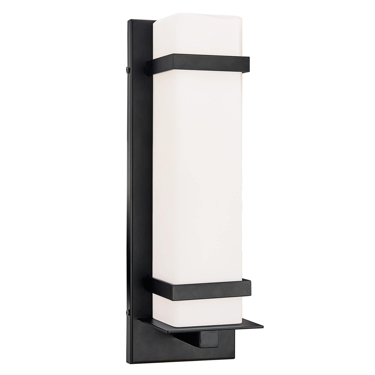 Design House 588590-BLK Davis Wall Light In Matte Black w/ Frosted White Glass