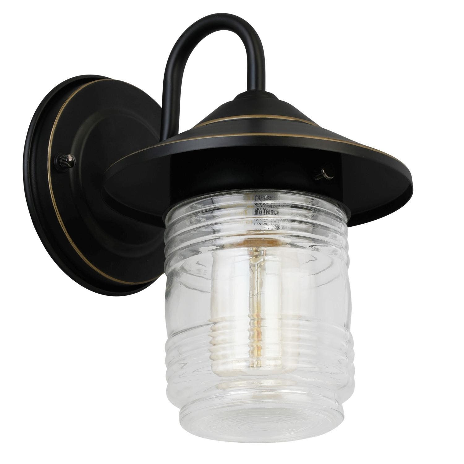 Design House 588558-ORB Jerome Jelly Jar Wall Light In Oil Rubbed Bronze