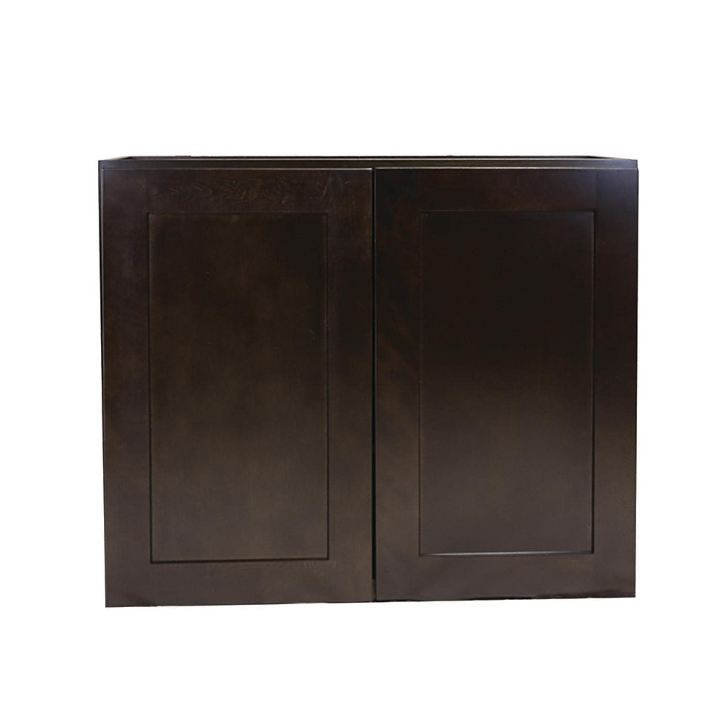 Design House 562330 Brookings 30" Height 2-Door Wall Cabinet In Espresso, Unassembled