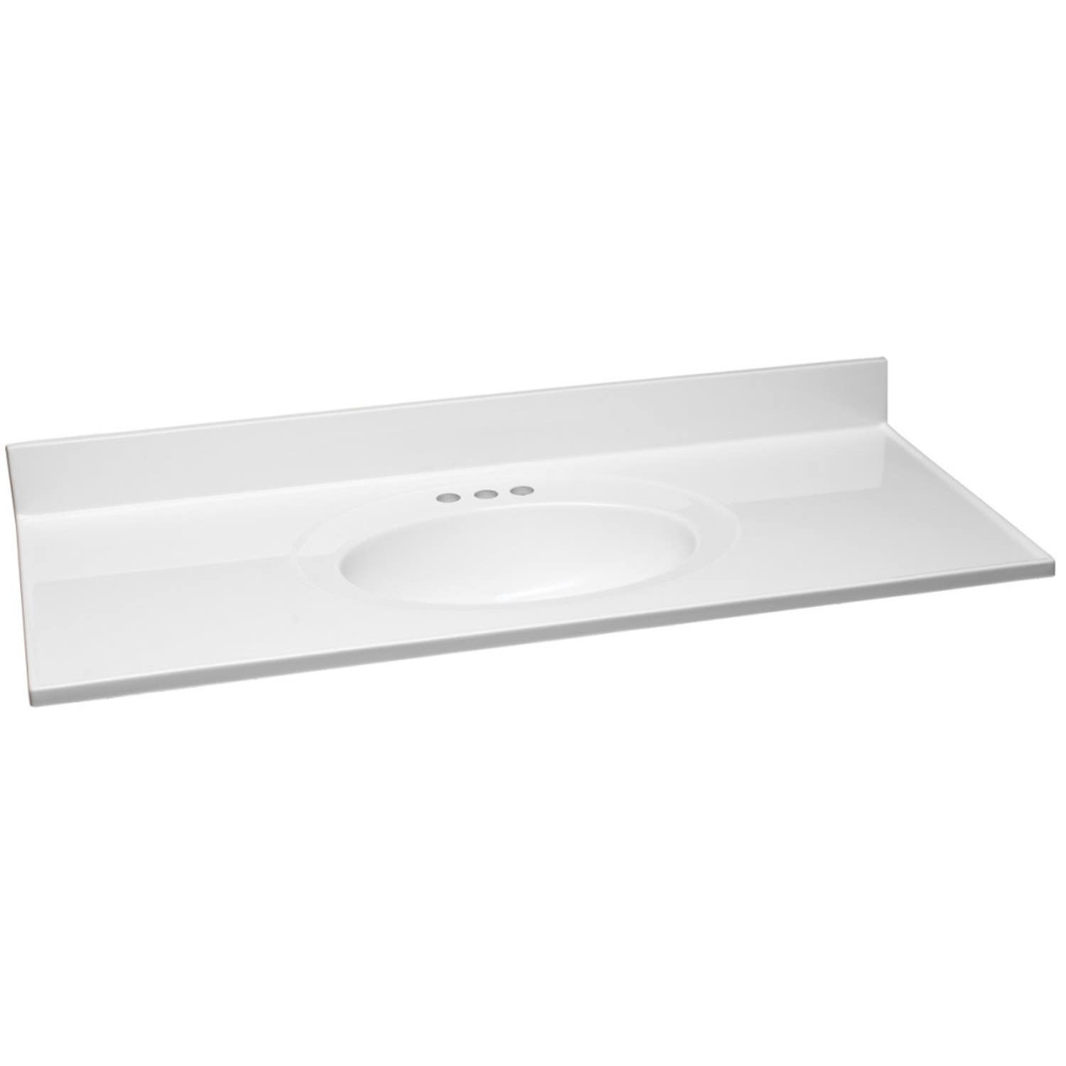 Design House 586214/255 Cultured Marble 49" Vanity Top In Solid White, 4" Centerset