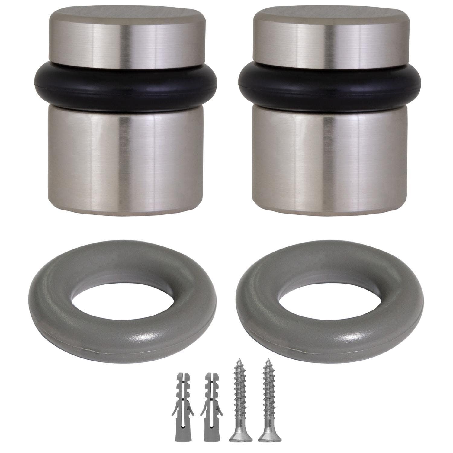 Design House 189332 Modern Cylindrical Door Stop, 2-Pack