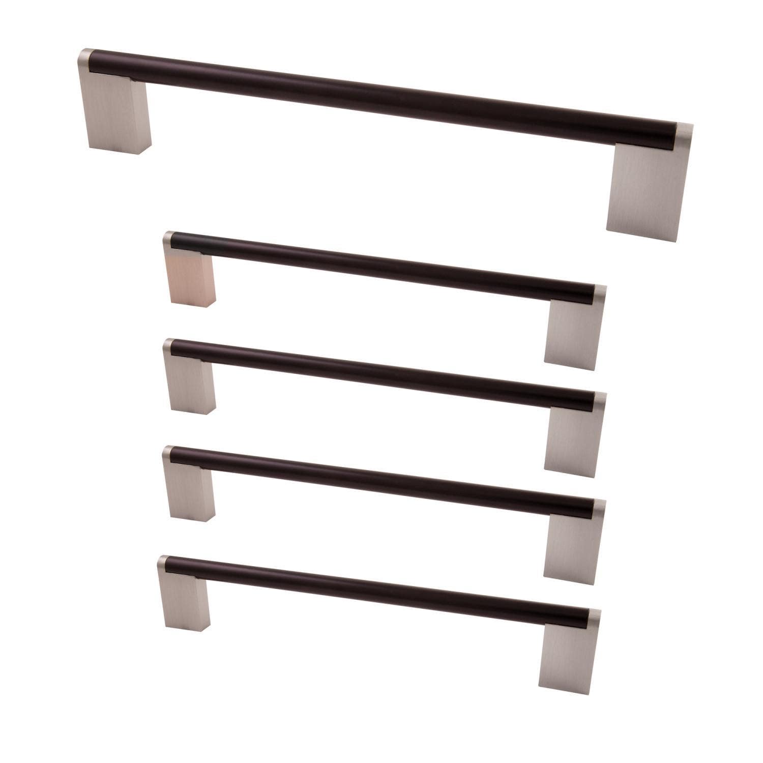 Design House 189480/98 Stone Ridge Pull In Matte Black & Satin Nickel, 5-Pack